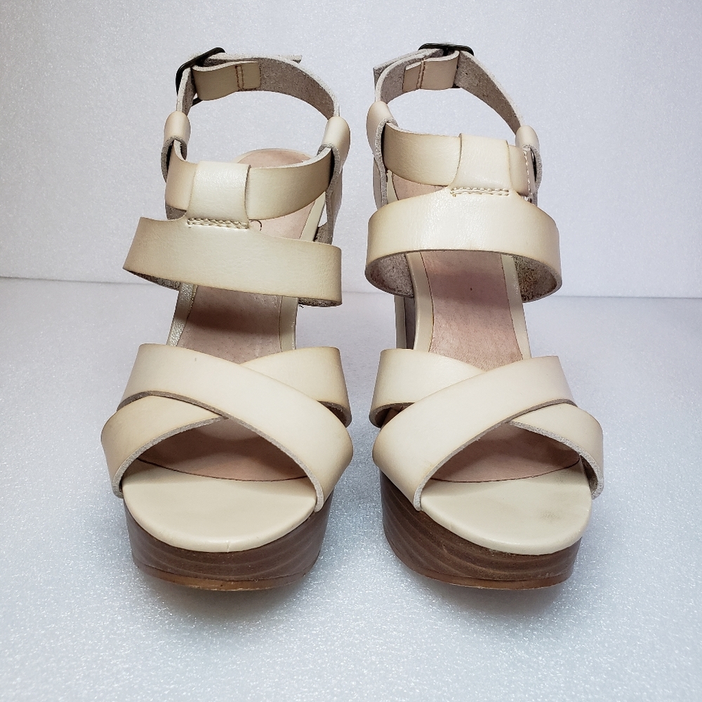 Aldo Nude Strappy Wedges Size 7.5 / 38 - Picture 5 of 11
